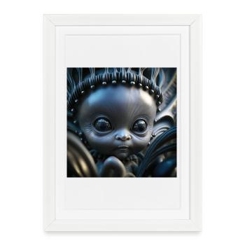 Photo macro créature 12 - Affiche encadrée (27 × 37 cm) - blanc - Devant
