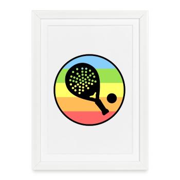 Raquette Padel Tournoi Balles Padel Tennis - Affiche encadrée (27 × 37 cm) - blanc - Devant
