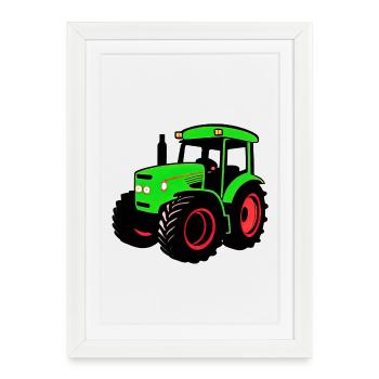 Tractor - Framed poster (27 × 37 cm) - white - Front