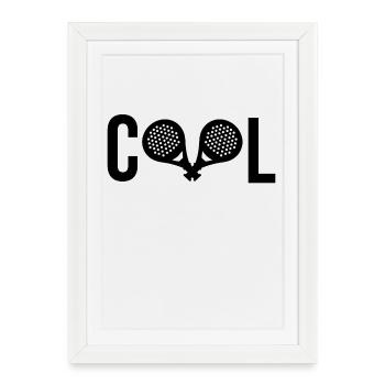 Raquette sportive de joueur de padel cool - Affiche encadrée (27 × 37 cm) - blanc - Devant
