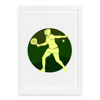 Butterfly Ball Padel Player Training Racket Ball - Framed poster (27 × 37 cm) - white - Front