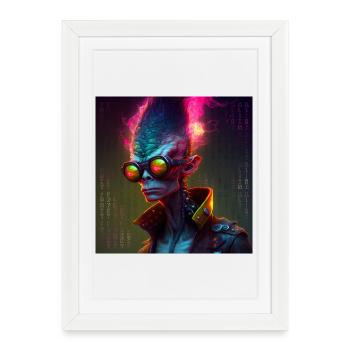 Funky alien 01 - Affiche encadrée (27 × 37 cm) - blanc - Devant
