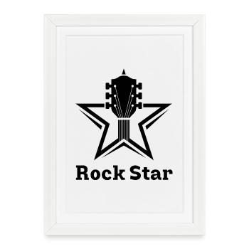 Rock Star - Affiche encadrée (27 × 37 cm) - blanc - Devant