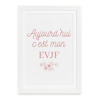 EVJF future mariée. Enterrement vie célibataire - Affiche encadrée (27 × 37 cm) - blanc - Devant