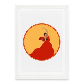 Danseur de flamenco 3 - Affiche encadrée (27 × 37 cm) - blanc - Devant