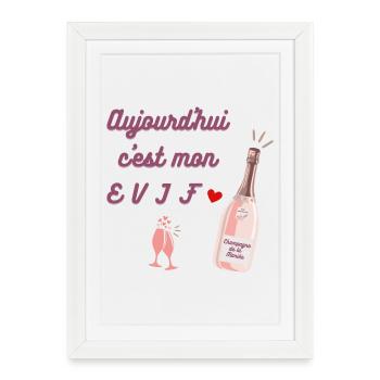 EVJF future mariée. Enterrement vie célibataire - Affiche encadrée (27 × 37 cm) - blanc - Devant