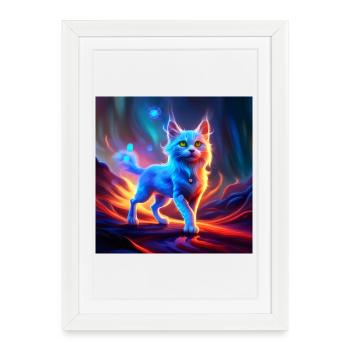 Merveilleux chat bleu. - Affiche encadrée (27 × 37 cm) - blanc - Devant
