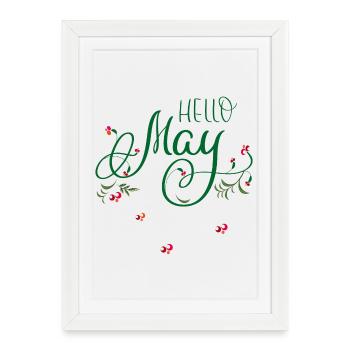 Mai, mois, printemps - Affiche encadrée (27 × 37 cm) - blanc - Devant