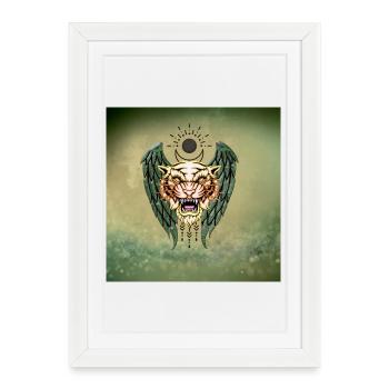 Tigre le roi de la jungle - Affiche encadrée (27 × 37 cm) - blanc - Devant