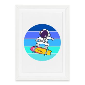 astronaute, space, cosmonaute - Affiche encadrée (27 × 37 cm) - blanc - Devant