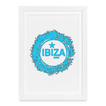 Conception de l’eau d’Ibiza avec étoile - Affiche encadrée (27 × 37 cm) - blanc - Devant