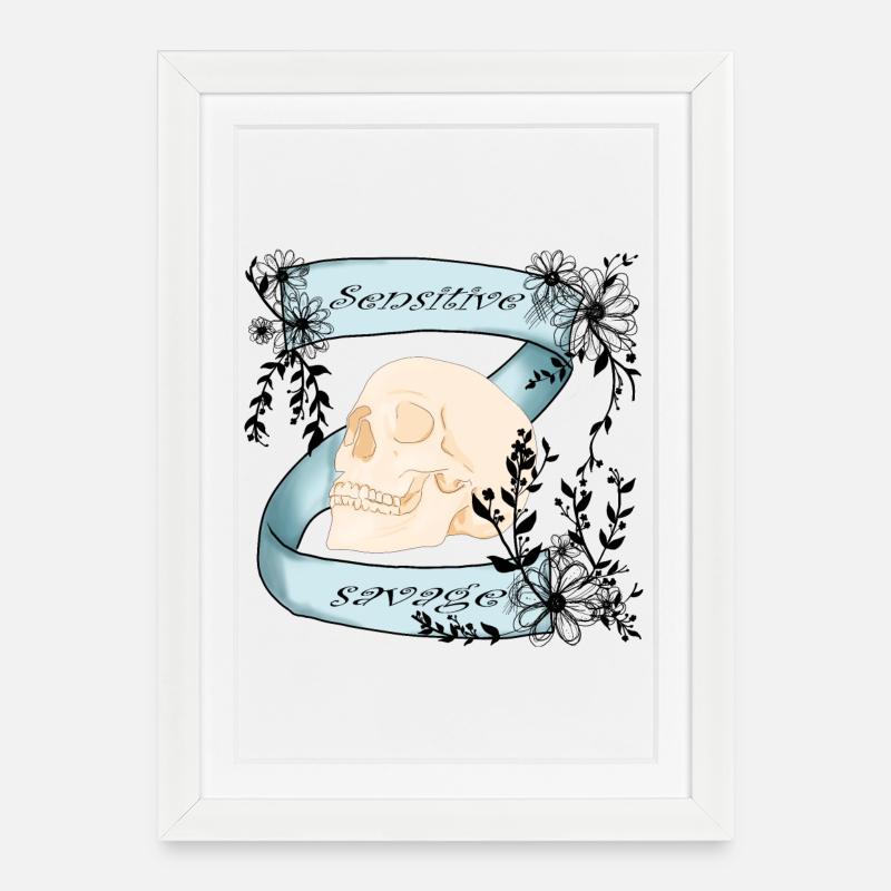 Sensible & Sauvage - Affiche encadrée (27 × 37 cm) - blanc