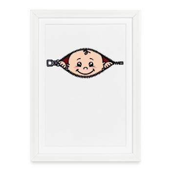 Grossesse de bébé Grossesse Mère de bosse de bébé - Affiche encadrée (27 × 37 cm) - blanc - Devant