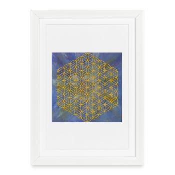 Fleur de Vie - 5ème Dimension « Archange Michael » - Affiche encadrée (27 × 37 cm) - blanc - Devant