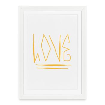 Hoodie with inscription Love - Framed poster (27 × 37 cm) - white - Front