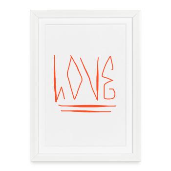 Love Liebe Amour - Affiche encadrée (27 × 37 cm) - blanc - Devant