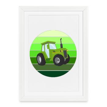 tracteur, fermier, farmer, agriculteur - Affiche encadrée (27 × 37 cm) - blanc - Devant