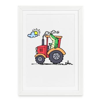 Tracteur Véhicule à moteur Machines agricoles Agriculture - Affiche encadrée (27 × 37 cm) - blanc - Devant