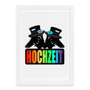 HOCHZEIT HUNDE VIELFALT - Gerahmtes Poster (27 × 37 cm) - Weiß - Vorne