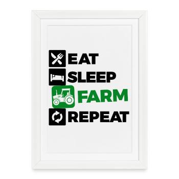 Déclaration sur les tracteurs de véhicules à moteur Agriculture agricole biologique - Affiche encadrée (27 × 37 cm) - blanc - Devant
