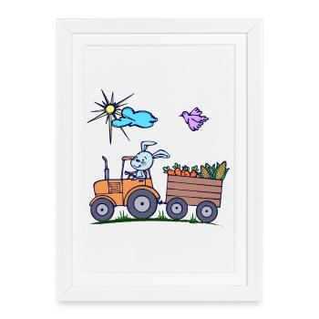Tracteur agriculteur Véhicule de terrain Machines agricoles - Affiche encadrée (27 × 37 cm) - blanc - Devant