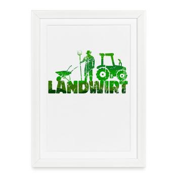 Feld Kraftfahrzeug Traktor Landmaschinen Statement - Gerahmtes Poster (27 × 37 cm) - Weiß - Vorne