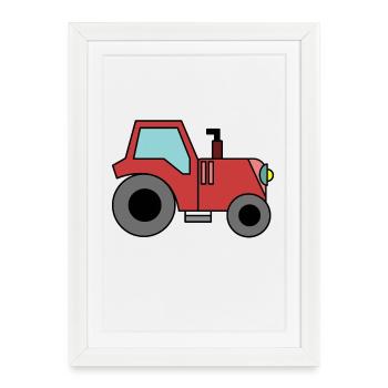 Tracteur agricole Machines agricoles Véhicule tracteur - Affiche encadrée (27 × 37 cm) - blanc - Devant
