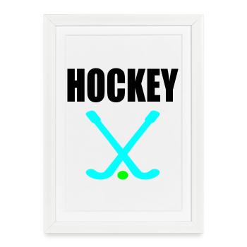 HOCKEY-BALLE - HOCKEY SUR GAZON - Affiche encadrée (27 × 37 cm) - blanc - Devant