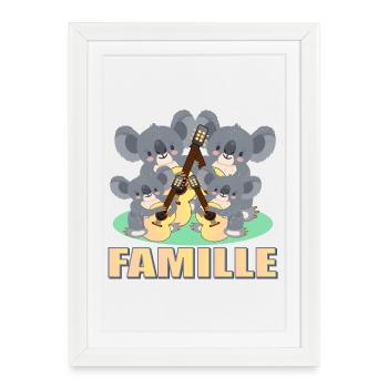 Famille de paresseux - Guitariste MUSIQUE - GUITAR - Affiche encadrée (27 × 37 cm) - blanc - Devant