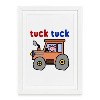Tracteur Agriculteur Agriculture Agriculture Vie à la campagne - Affiche encadrée (27 × 37 cm) - blanc - Devant