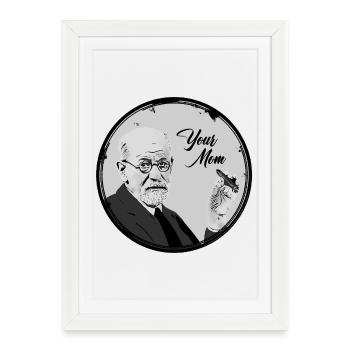 Votre maman Freud - Affiche encadrée (27 × 37 cm) - blanc - Devant