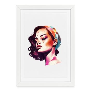 Vivid Artistic Woman Portrait - Framed poster (27 × 37 cm) - white - Front