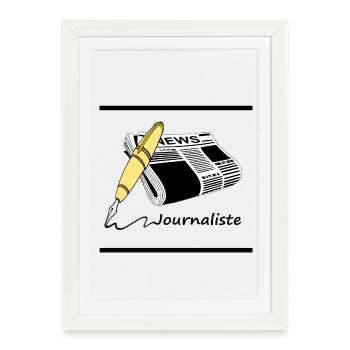 Journaliste - Affiche encadrée (27 × 37 cm) - blanc - Devant