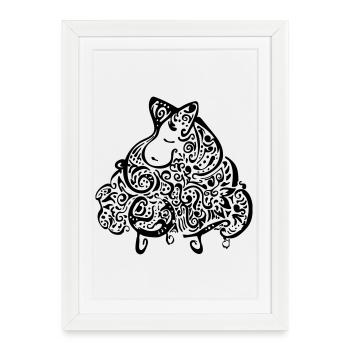Abstract Sheep Ornaments - Framed poster (27 × 37 cm) - white - Front