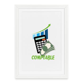 Comptable - Affiche encadrée (27 × 37 cm) - blanc - Devant