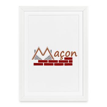 Maçon - Affiche encadrée (27 × 37 cm) - blanc - Devant