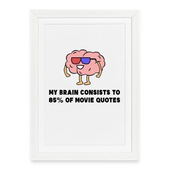 Soirée cinéma Binge Watching Films Déclaration de cinéma - Affiche encadrée (27 × 37 cm) - blanc - Devant
