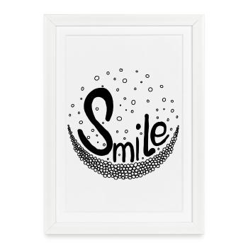 Sourire - Affiche encadrée (27 × 37 cm) - blanc - Devant
