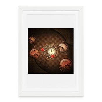 Merveilleuse montre steampunk - Affiche encadrée (27 × 37 cm) - blanc - Devant