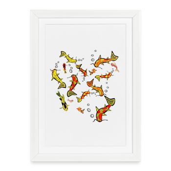 Banc - Affiche encadrée (27 × 37 cm) - blanc - Devant
