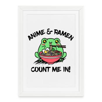 Manga Animation Anime Ramen Animation Déclaration - Affiche encadrée (27 × 37 cm) - blanc - Devant