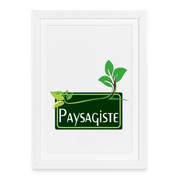 Paysagiste - Affiche encadrée (27 × 37 cm) - blanc - Devant
