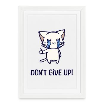 Manga Bande dessinée Anime Chat Déclaration Dessin animé - Affiche encadrée (27 × 37 cm) - blanc - Devant