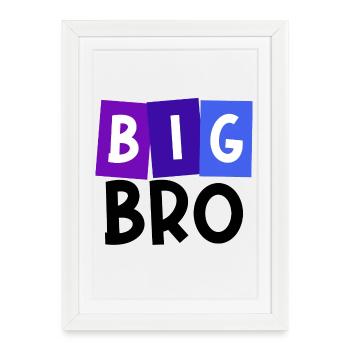 Fier Big Brother Brother Déclaration du cœur du frère Bro - Affiche encadrée (27 × 37 cm) - blanc - Devant