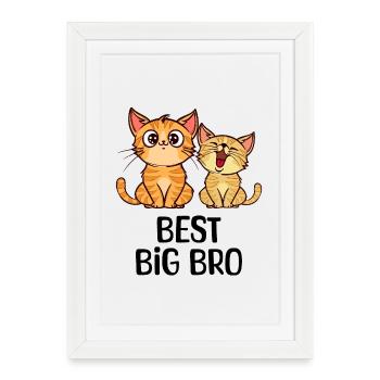 Chat Big Brother Déclaration Bro Frère Amour - Affiche encadrée (27 × 37 cm) - blanc - Devant