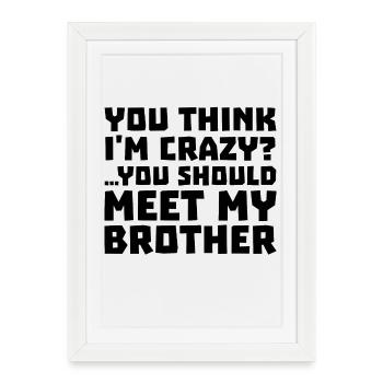 Frères et sœurs Déclaration Big Brother Brother Heart - Affiche encadrée (27 × 37 cm) - blanc - Devant