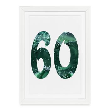 Numéro 60 - 60e anniversaire - Affiche encadrée (27 × 37 cm) - blanc - Devant
