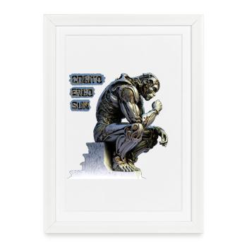 Cogito 02 - Cyborg Thinker Cogito Ergo Sum - Framed poster (27 × 37 cm) - white - Front
