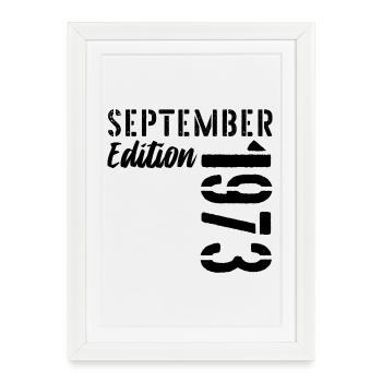 53ème anniversaire Septembre 1973 - 53 ans - Affiche encadrée (27 × 37 cm) - blanc - Devant