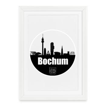 Bochum Transpaerenz Skyline - Affiche encadrée (27 × 37 cm) - blanc - Devant